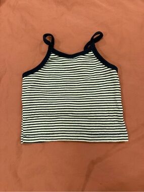 Zara Black & White Striped Ribbed Cami